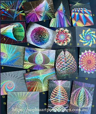 Projective Geometry Greeting Cards - set of 6