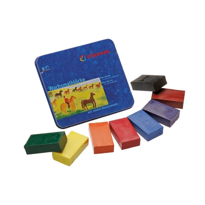Tin of 8 Block crayons with black